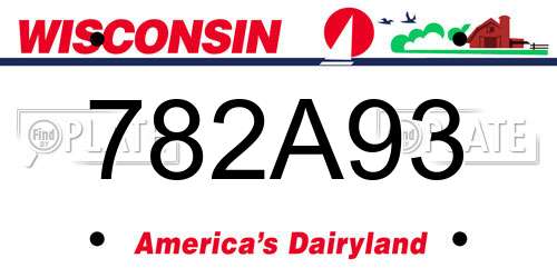 782A93 Wisconsin License Plate