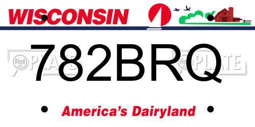 782BRQ Wisconsin License Plate