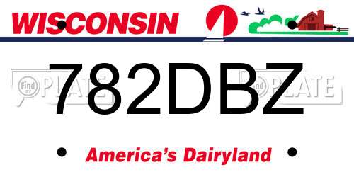 782DBZ Wisconsin License Plate