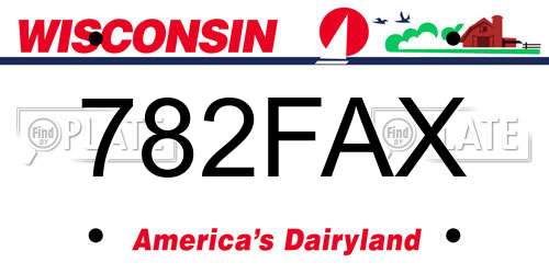 782FAX Wisconsin License Plate
