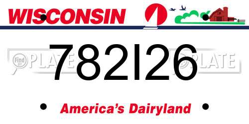 782I26 Wisconsin License Plate