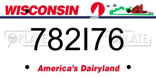 782I76 Wisconsin License Plate