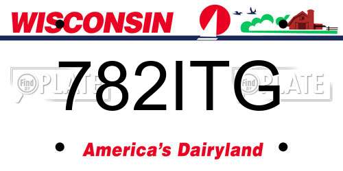 782ITG Wisconsin License Plate