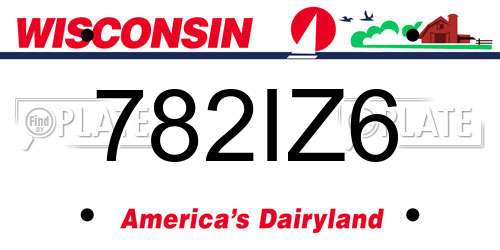 782IZ6 Wisconsin License Plate