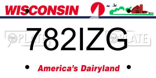 782IZG Wisconsin License Plate