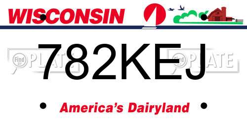 782KEJ Wisconsin License Plate