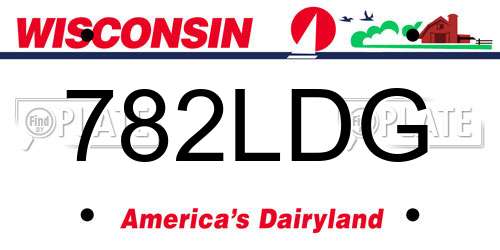 782LDG Wisconsin License Plate