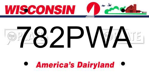 782PWA Wisconsin License Plate
