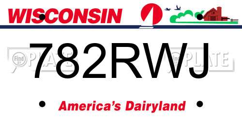 782RWJ Wisconsin License Plate