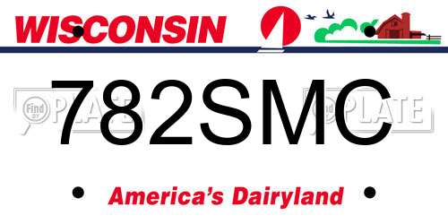 782SMC Wisconsin License Plate
