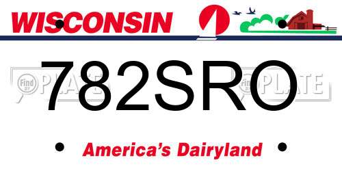 782SRO Wisconsin License Plate