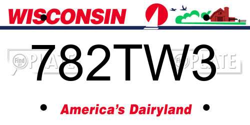 782TW3 Wisconsin License Plate