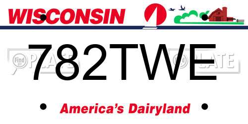 782TWE Wisconsin License Plate
