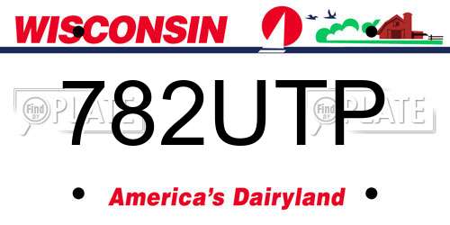 782UTP Wisconsin License Plate