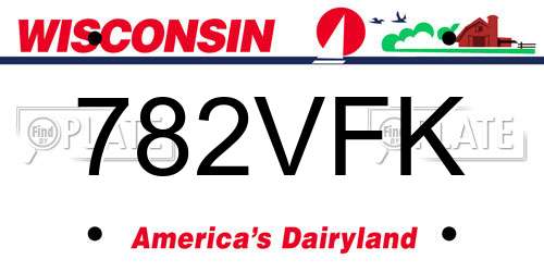 782VFK Wisconsin License Plate