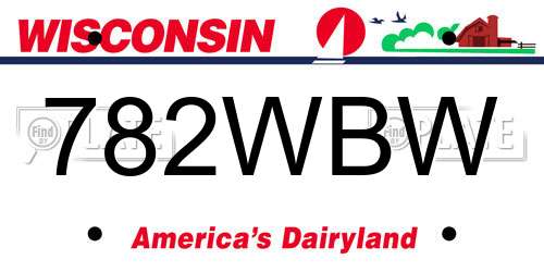 782WBW Wisconsin License Plate