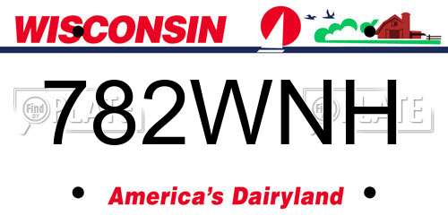 782WNH Wisconsin License Plate