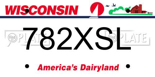 782XSL Wisconsin License Plate