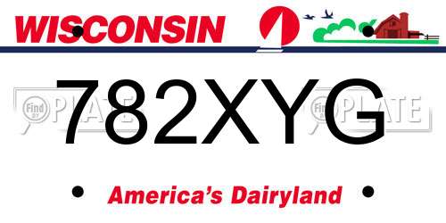 782XYG Wisconsin License Plate