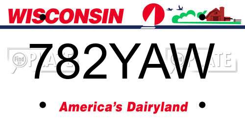 782YAW Wisconsin License Plate