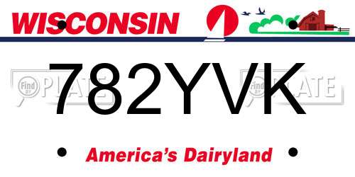 782YVK Wisconsin License Plate