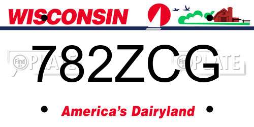 782ZCG Wisconsin License Plate