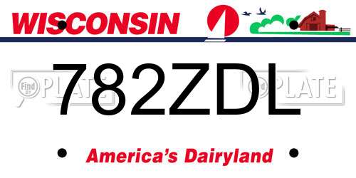 782ZDL Wisconsin License Plate