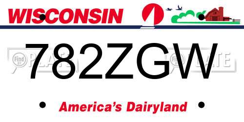 782ZGW Wisconsin License Plate