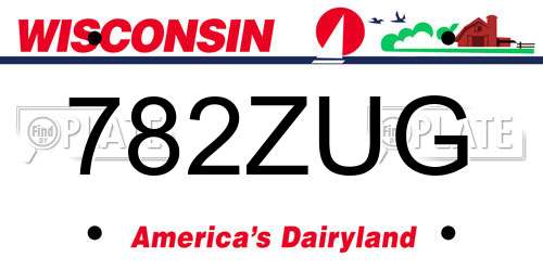 782ZUG Wisconsin License Plate