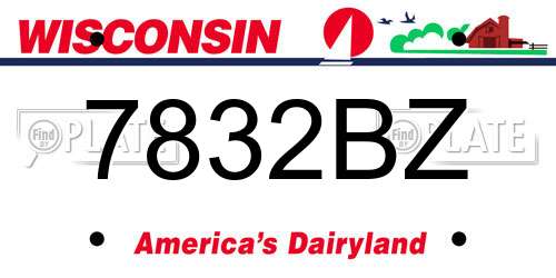7832BZ Wisconsin License Plate