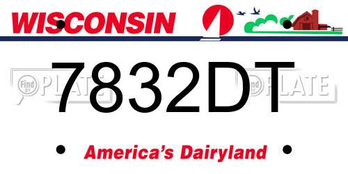 7832DT Wisconsin License Plate