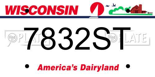 7832ST Wisconsin License Plate