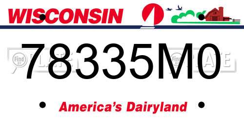 78335M0 Wisconsin License Plate