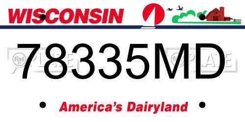 78335MD Wisconsin License Plate