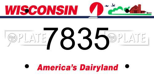 7835 Wisconsin License Plate
