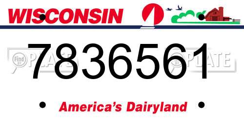 7836561 Wisconsin License Plate