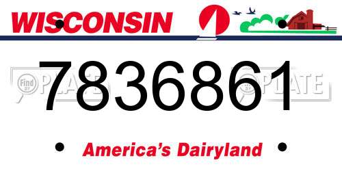 7836861 Wisconsin License Plate