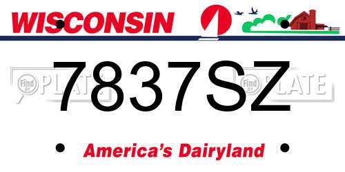 7837SZ Wisconsin License Plate
