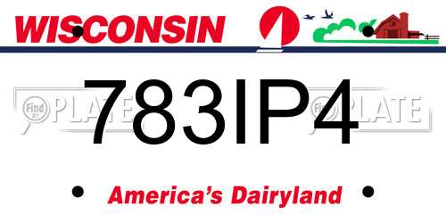 783IP4 Wisconsin License Plate