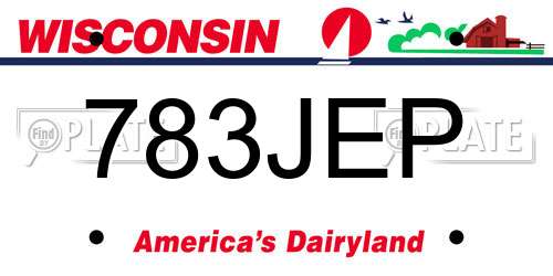 783JEP Wisconsin License Plate