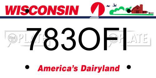 783OFI Wisconsin License Plate