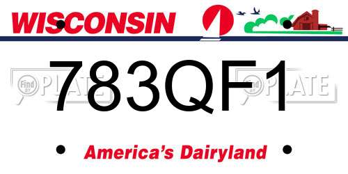 783QF1 Wisconsin License Plate