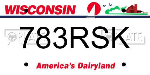 783RSK Wisconsin License Plate