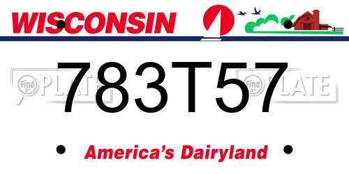 783T57 Wisconsin License Plate