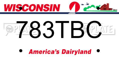 783TBC Wisconsin License Plate