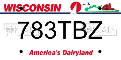 783TBZ Wisconsin License Plate