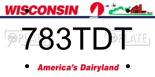 783TDT Wisconsin License Plate