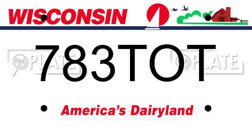 783TOT Wisconsin License Plate
