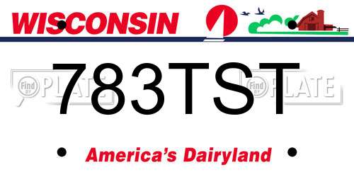 783TST Wisconsin License Plate