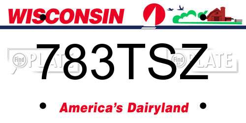 783TSZ Wisconsin License Plate